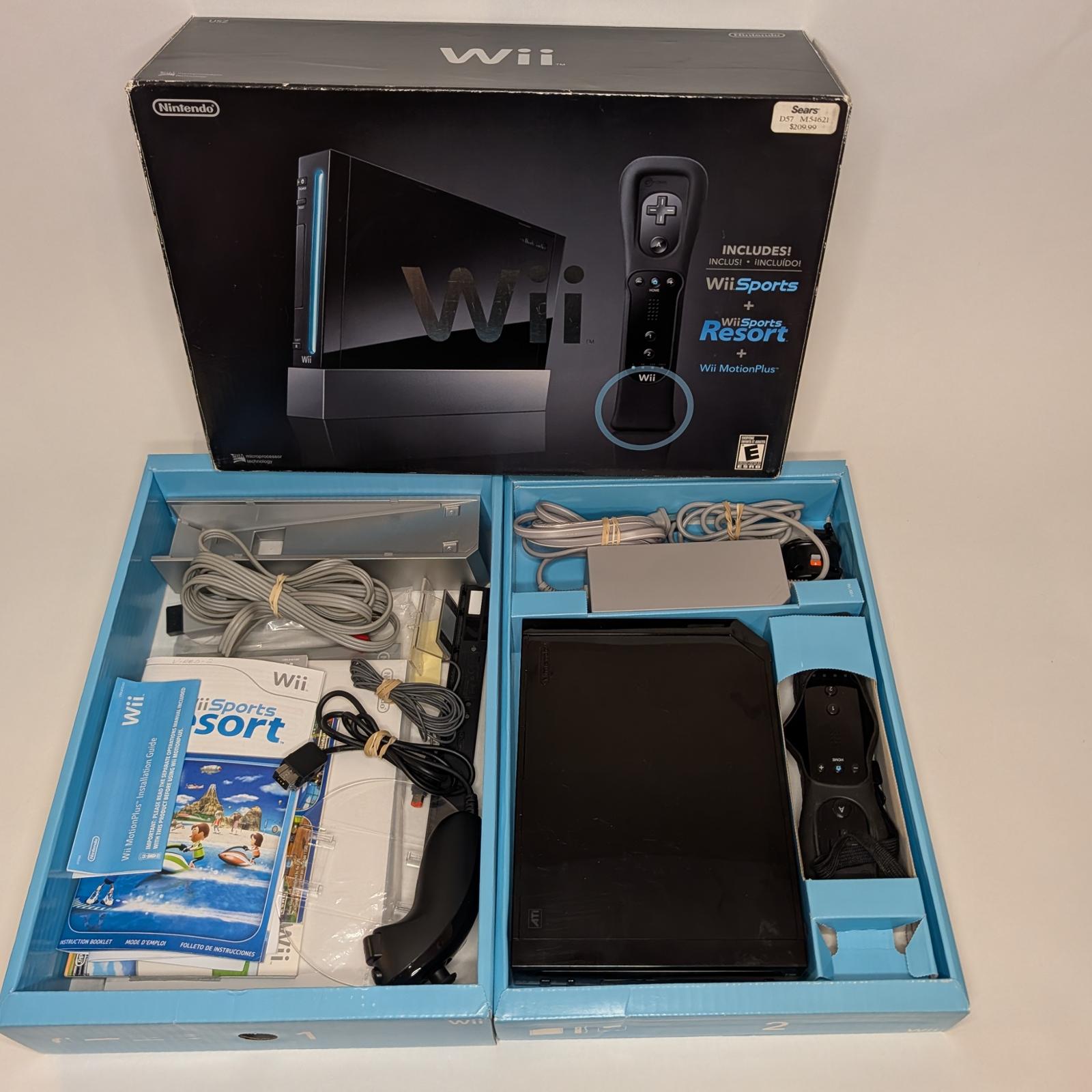 Black Nintendo Wii System [Wii Sports + Wi Sports Resort + Wii MotionPlus]